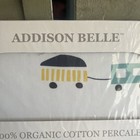 Addison Belle 100  Organic Cotton Fitted Crib Sheet Trains Print Nib And Poly