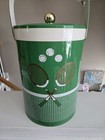 Vtg Ice Bucket Tennis Racquets Balls Net Green 1970s Handle Lid 4 Quart 1 Gallon