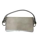 Midcentury Vintage Cosmetic Bag Top Handle Patent Leather Cream Jaclyn Usa 8x5x4