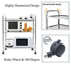 3-tier Stainless Steel  kitchen Trolley Cart Microwave Oven Rack Utility Cart Us