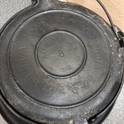 Antique Wagner  8 Cast Iron Waffle Iron W  Wood Handles   Base Pat  Feb  1910