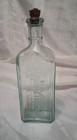 Antique Vintage Rawleigh s Aqua Glass Bottle With Cork   Embossed Script