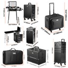 Uimoso Professional Rolling Makeup Train Case Bag Cosmetic Organizer With Handle