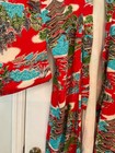 Tokyo Kimono Geisha Robe  Made In Japan Red Floral Asia Landscape Size M