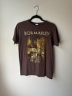 Y2k Vintage Bob Marley Shirt Mens Large Brown Rebel Music Roots Reggae Rasta