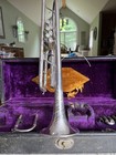 Rare 1910s William Frank C Trumpet W  Dual Tuning Slides   Case     Service Player
