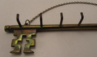 Vintage Brass Skeleton Key Shaped Key Holder Hanger 5 Hook Wall Decor