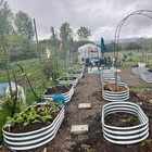 2pc Silver Galvanized Flower Bed  With Complimentary Garden Scissors And Install