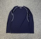 Under Armour Heatgear Compression Shirt Mens Xl Blue Long Sleeve Shirt
