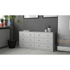 Contemporary 6 Drawer Double Dresser Adults Storage Organizer Bedroom Furniture