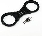 Professional Grade Heavy Duty Black Handcuffs With Secure Double Lock Features