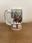 1984 Budweiser Clydesdales Ceramic Beer Stein Mug Holiday Vintage 