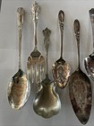 12 Lot Of Vintage Serving Flatware Pieces Collectible
