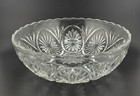 Vintage Anchor Hocking Medallion Star   Cameo Clear Glass Serving Bowl 8   