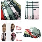 100  Cashmere Scarf Tartan Plaid Design Super Soft Unisex Pink 74x24