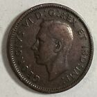 Canada One Cent 1944 Coin Wwii Patina Toning Canadian Penny King George Vi Km 32