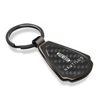 Lincoln Nautilus Real Black Carbon Fiber Gunmetal Black Metal Teardrop Key Chain