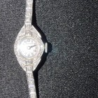 Vintage Ladies Hamilton 14k  18k White Gold Diamond Watch 