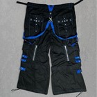 Rare Vtg Tripp Nyc Bondage Pants Black Blue Bondage Chain Cargo Rave Goth Y2k 2x