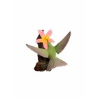 John Perry Hummingbird Flower Sculpture On Natural Burl Wood Base Pellucida