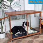Heavy Duty Dog Crate Aluminum Frame Chew-proof Clear Dog Kennel Dog Cage Wheels