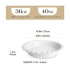 Malacasa 40 Oz Ceramic Pie Pan 9 Inch  Fluted Dish For 1 Piece  White
