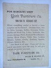Antique Victorian Trade Card York Furniture Company York Pa