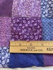 Blue Purple Quilt Top Fabric 3x3 Squares Cotton 66 X 44 W C