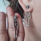 2026 Halloween Earrings Gothic Skeleton Unique Earrings Punk Human Skull Funny