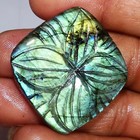 73 75 Cts Natural Carved Labradorite Cushion Cabochon Gemstone 32x33x7 Mm Ut348