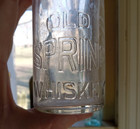 Old Spring Whiskey Scarce 6  Small Size Cylinder 1890s Cincinnati Bottle