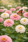 Blushing Bride Mix Zinnia Seeds   Soft Pink   White Zinnia Heirloom Flowers