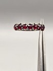 Antique Bohemian Garnet 7-stone Half Hoop Ring  800 Silver