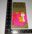 Vintage Mid Century Mod Cat Birthday Card All Us Cats Got Together To Wish By