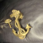 Solid Brass Nautical Anchor Door Knocker Rope Marine 4 5    Heavy Duty Vintage