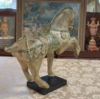 15 1 2 h Chinese Tang Style Hand Painted Ceramic resin Chinese War Horse Statute