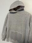 Vintage 1960s Double Face Thermal Waffle Lined Two Tone Hoodie Sweatshirt Large