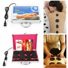 16 20pc Hot Stone Massage Kit Volcanic Basalt Stone Rock Spa Massager warmer Box