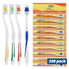 100 Pack Toothbrush Standard Classic Medium Soft Toothbrush Bulk Individually   