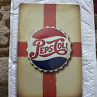 New For 2025 With    pepsi Cola    Bottle Cap In Center Tin Sign 11 9   x7 9   