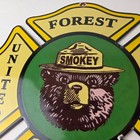 Vintage United States Forest Service Sign - Smokey Bear Porcelain Gas Pump Sign