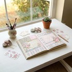 Shabby Pink 24 Sheets Scrapbook Double Sided Printing Craft For Diy Card Maki   