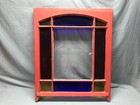 Antique Stained Arched Glass Victorian Window Sash Shabby Vtg Chic 31x38 836-24b