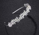 Wedding Floral Tiara Bridal Crystal Sparkly Diamant   Tiara Headband Silver