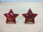  5 russian Soviet Red Star   Hat Badge   Post Ww2-1980s  Original   Mount Pin