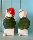 Vintage Christmas Japan Santa   Mrs  Claus Shakers Chairs Gifts Salt Pepper 3 5 