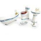 Dollhouse Bathroom Set 1 12 Scale Toilet Bathtub Ceramic Miniature Accessories