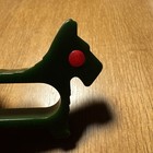 Vintage Bakelite Scottie Dog Napkin Ring Green  With Cherry Red Eyes Art Deco