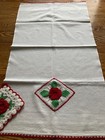 13 Vtg Tea Hand Guest Towels Linen Embroidered Damask Striped Crochet New   Used