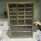 Vtg 17 Drawer Akro Mils Metal Parts Storage Cabinet Organizer Usa 